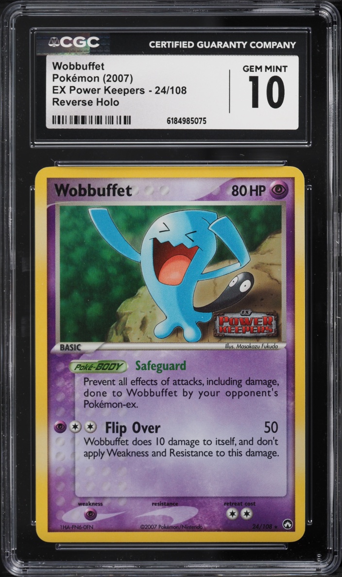 2007 Pokemon EX Power Keepers Reverse Holo Wobbuffet #24 CGC 10 GEM MINT