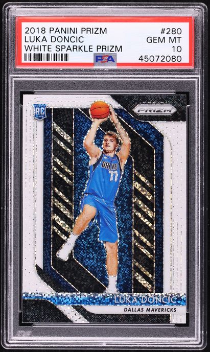 2018 Panini Prizm White Sparkle Luka Doncic ROOKIE #280 PSA 10 GEM
