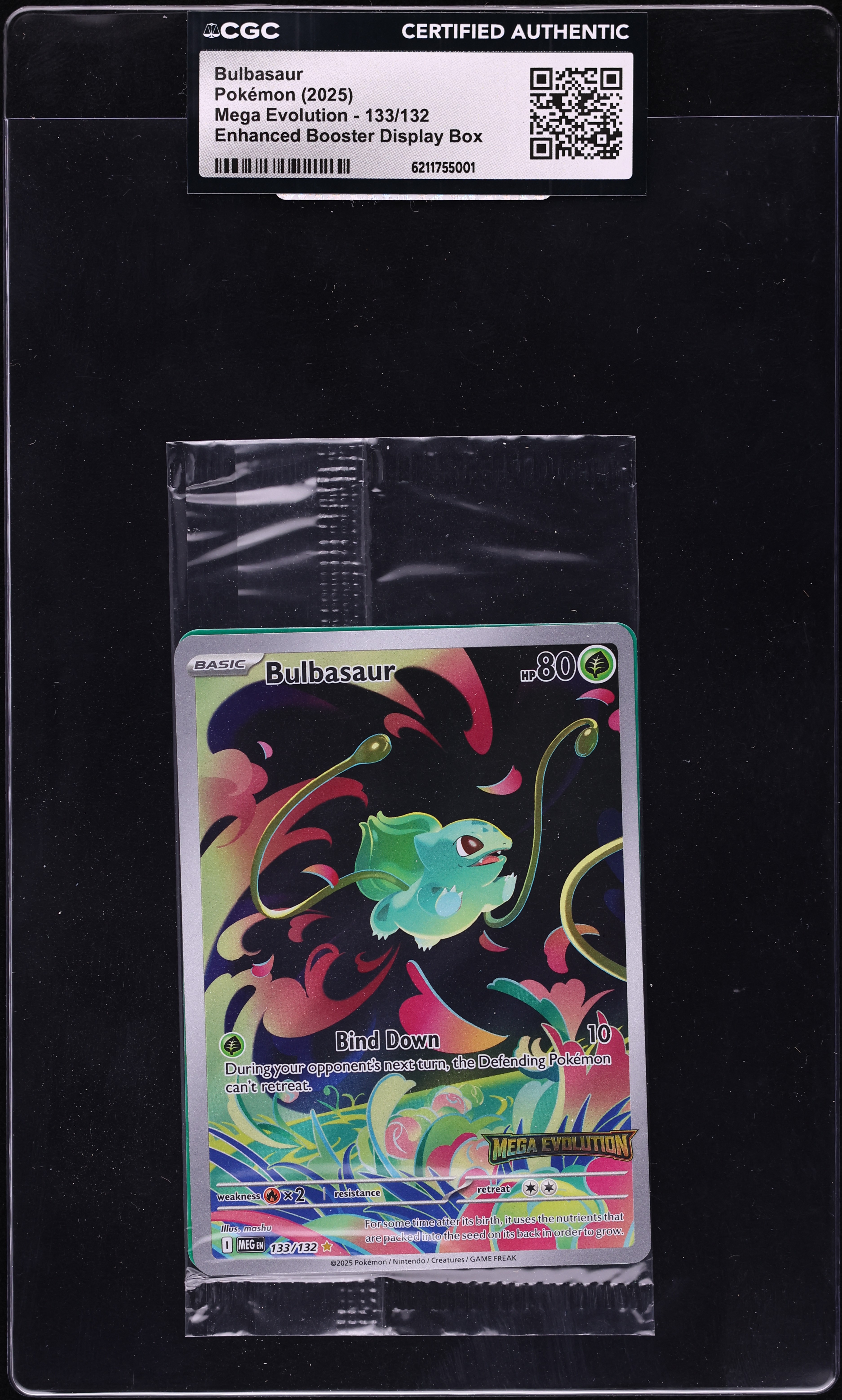 2025 Pokemon Mega Evolution Enhanced Booster Display Box IR Bulbasaur #133 CGC AUTH