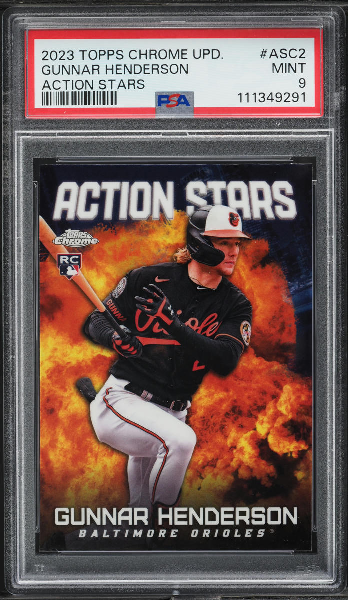 2023 Topps Chrome Update Action Stars Gunnar Henderson ROOKIE #ASC-2 PSA 9 MINT
