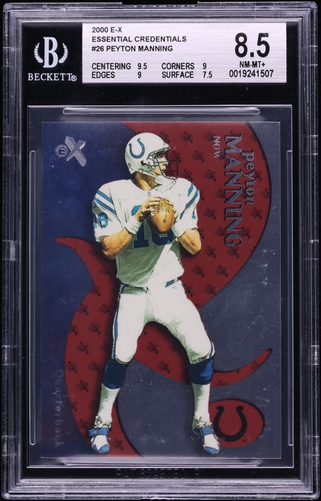 2000 Fleer E-X Essential Credentials Peyton Manning /50 #26 BGS 8.5 NM-MT+ - Photo 1