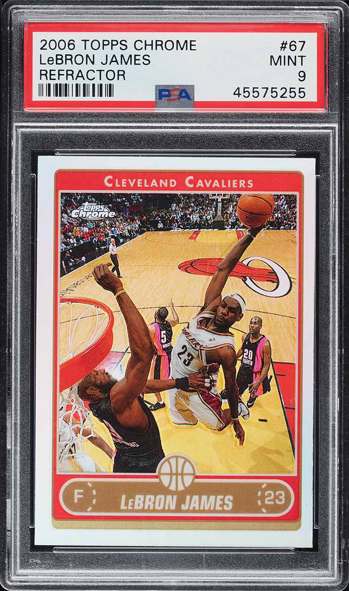 2006 Topps Chrome Refractor LeBron James #67 PSA 9 MINT on