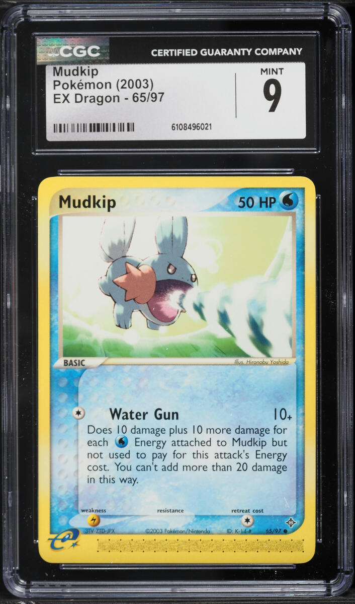 2003 Pokemon EX Dragon Mudkip #65 CGC 9 MINT