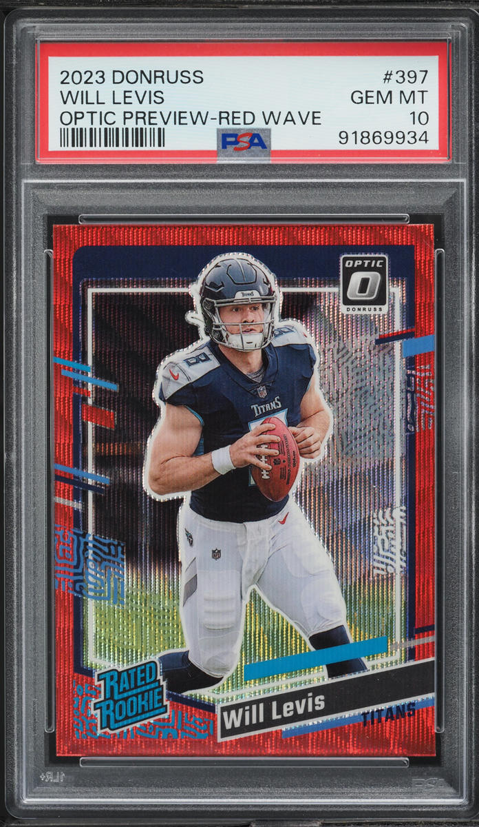 2023 Donruss Optic Preview Red Wave Will Levis ROOKIE #397 PSA 10 GEM MINT