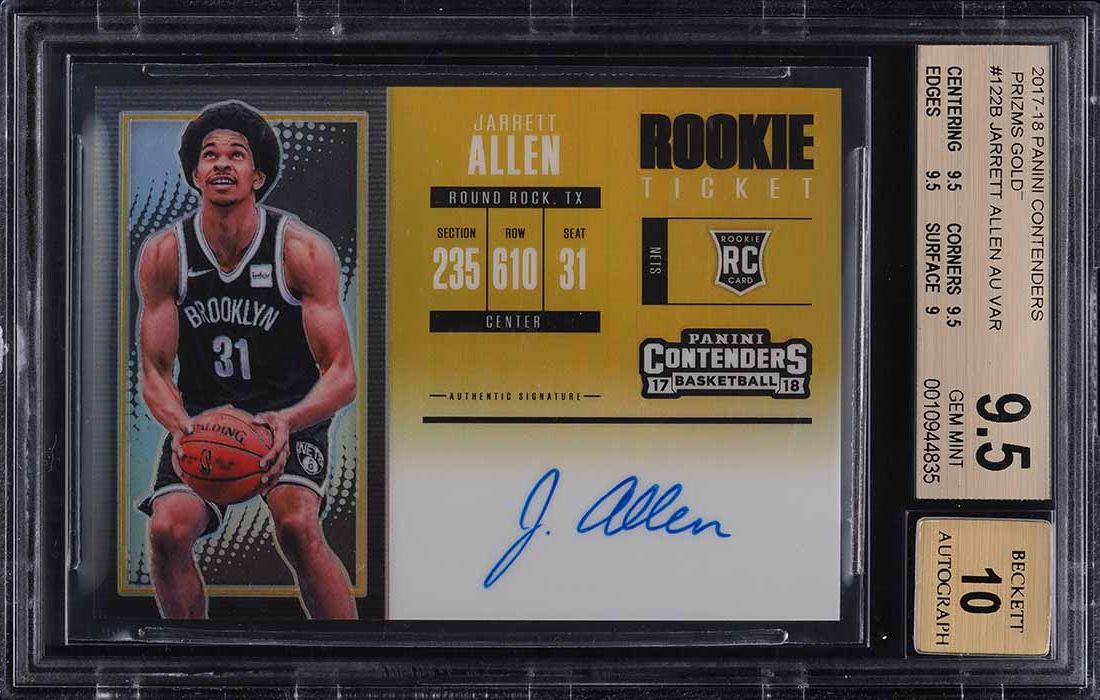 2017 Panini Contenders Gold Prizm Jarrett Allen ROOKIE RC AUT0 /10 BGS 9.5 GEM - Main Image