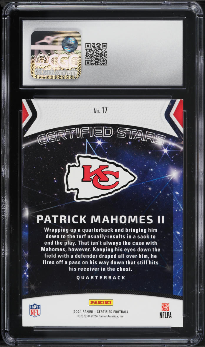 2024 Panini Certified Stars Patrick Mahomes II #17 CGC 9.5 MINT+