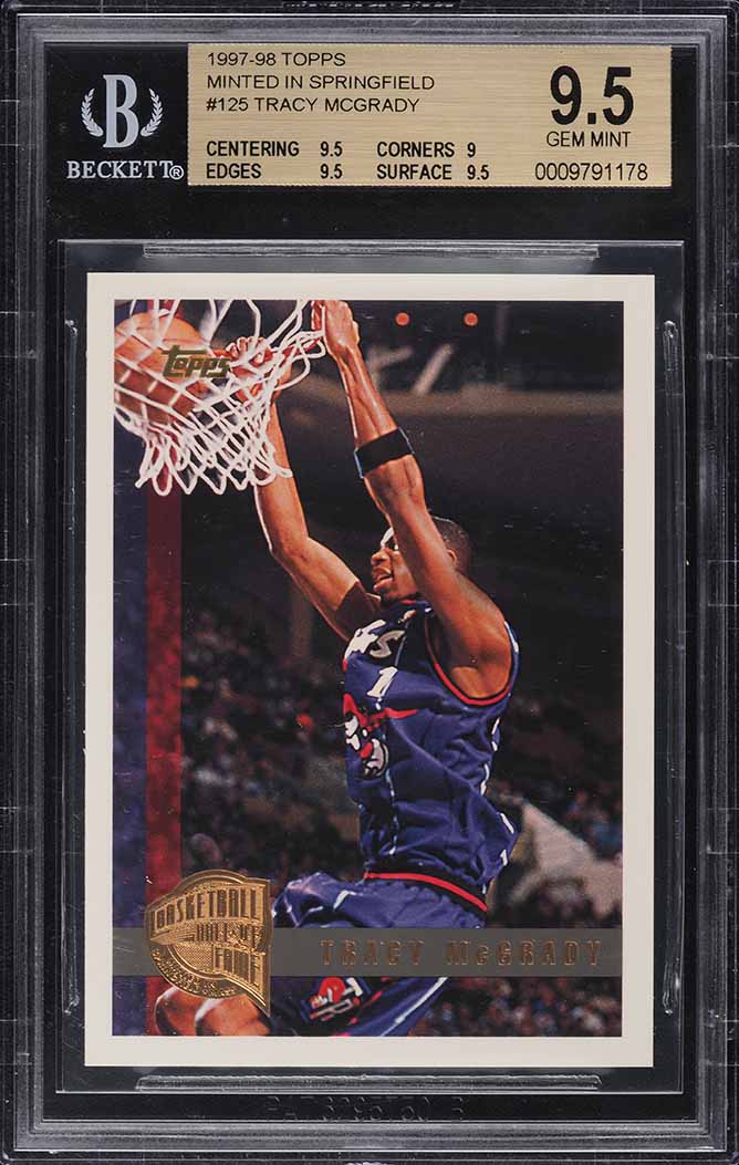 1997 Topps Minted In Springfield Tracy McGrady ROOKIE #125 BGS 9.5 GEM MINT