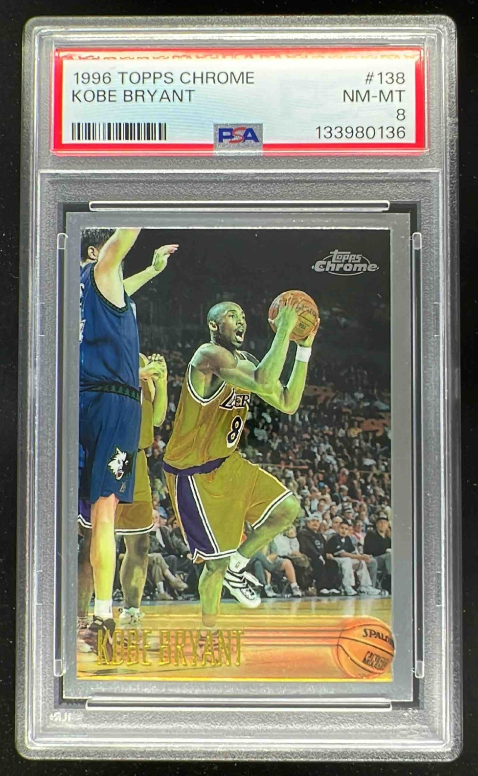 1996 Topps Chrome Refractor Kobe Bryant ROOKIE #138 PSA 9 MINT on
