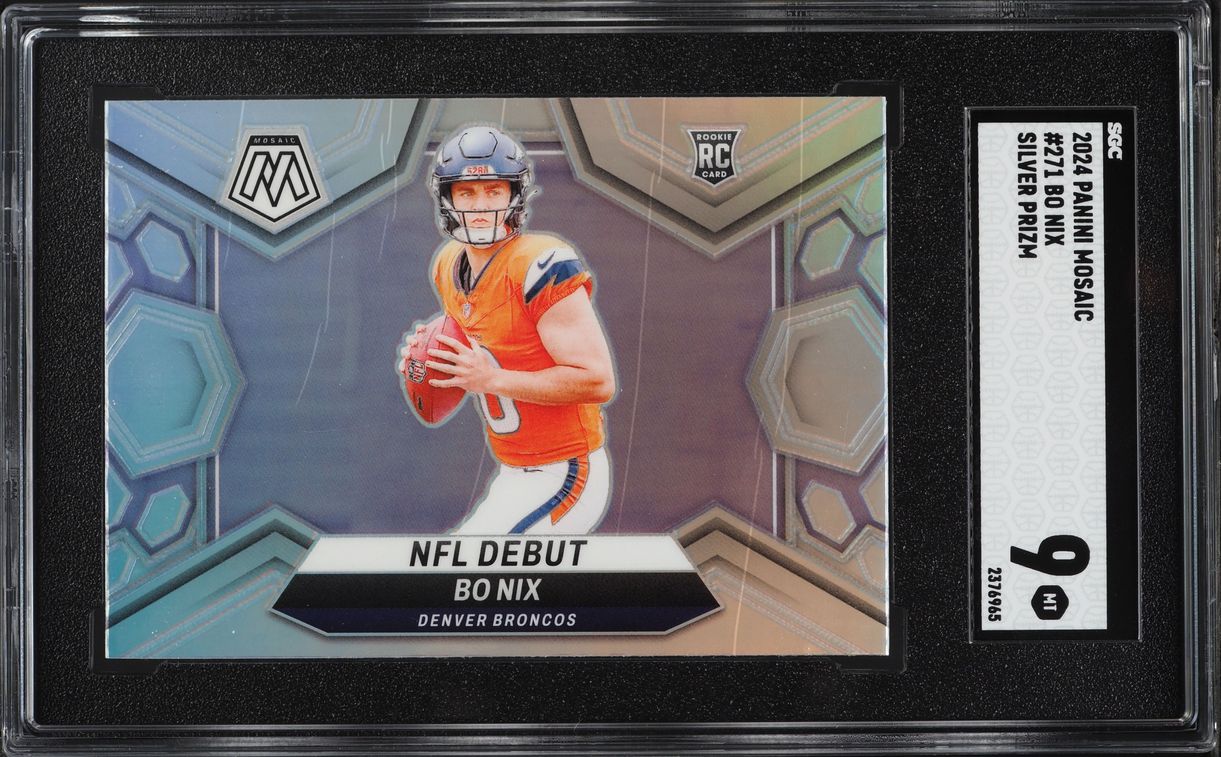 2024 Panini Mosaic Silver Prizm Bo Nix ROOKIE #271 SGC 9 MINT