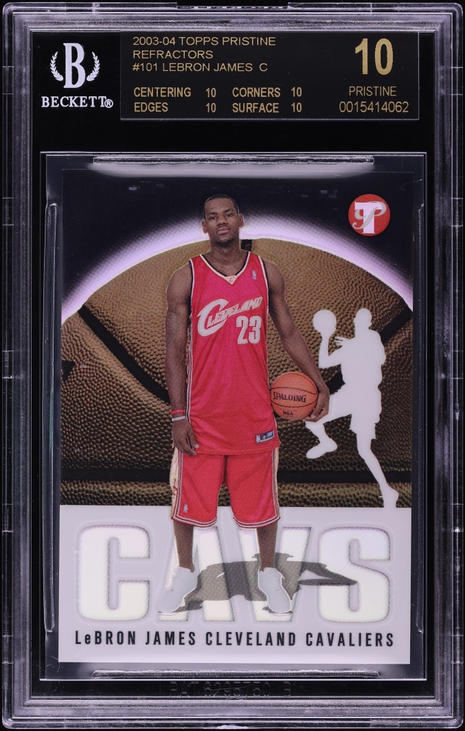2003 Topps Pristine Refractor LeBron James ROOKIE /1999 #101 BGS 10 PRISTINE, BLACK LABEL