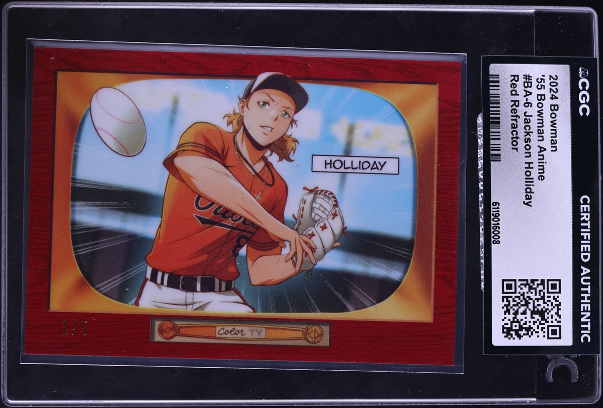 2024 Bowman '55 Anime Red Refractor Jackson Holliday ROOKIE /5 #BA-6 CGC AUTH