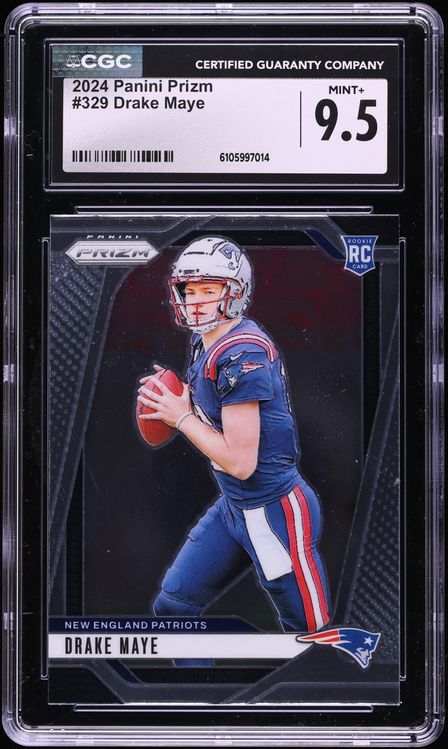 2024 Panini Prizm Drake Maye ROOKIE #329 CGC 9.5 MINT+