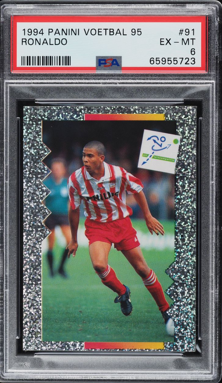 1995 Panini Voetbal 95 Ronaldo ROOKIE #91 PSA 6 EXMT