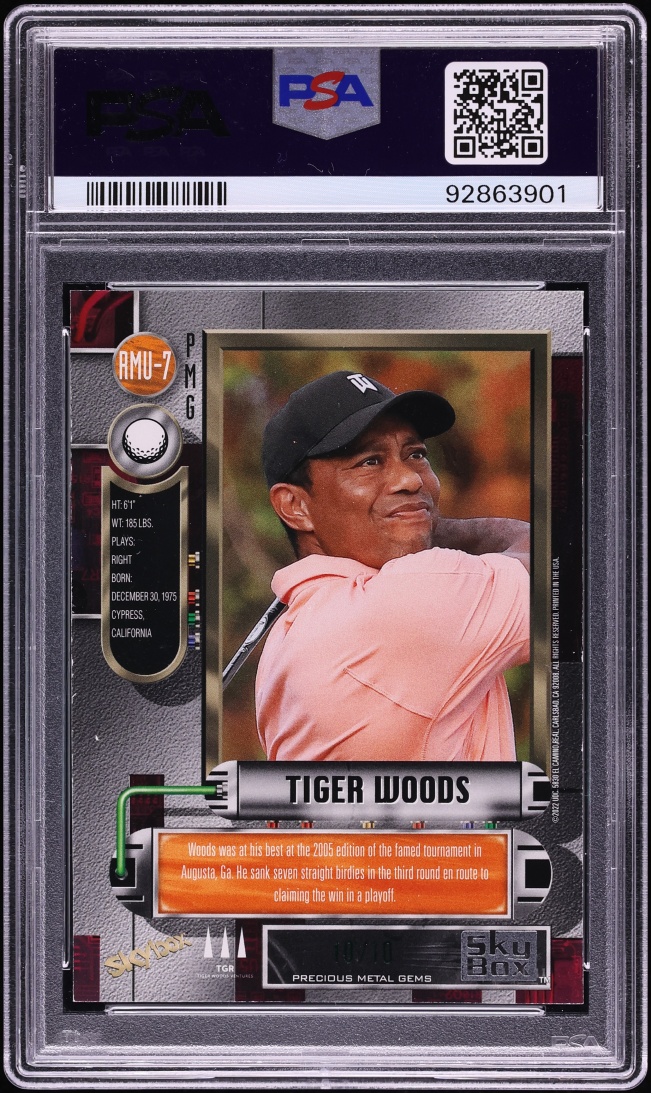 2022 Metal Universe Champions '97 Retro PMG Green Tiger Woods #RMU-7 /10 PSA 8 NM-MT - Photo 2