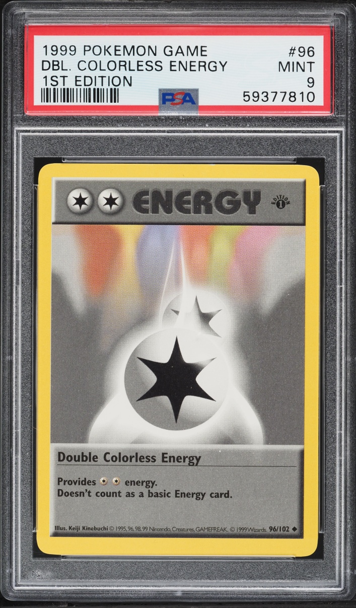1999 Pokemon Base Set Shadowless 1st Edition Double Colorless Energy #96 PSA 9 MINT