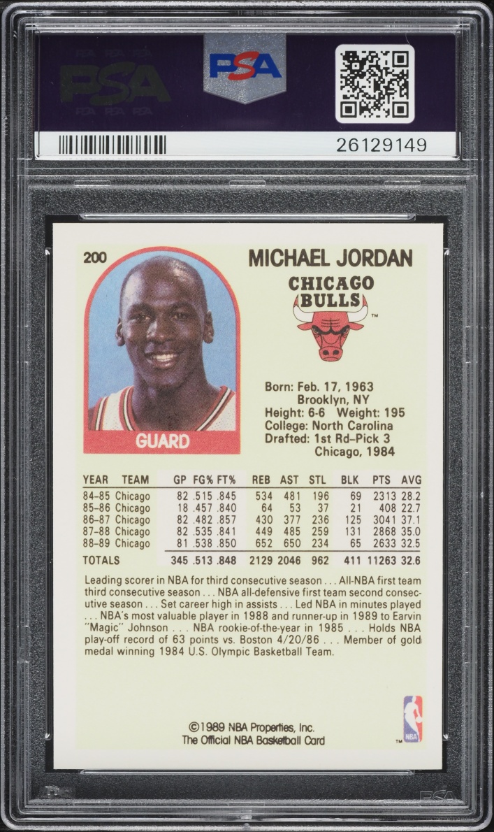1989 Hoops Michael Jordan #200 PSA 10 GEM MINT