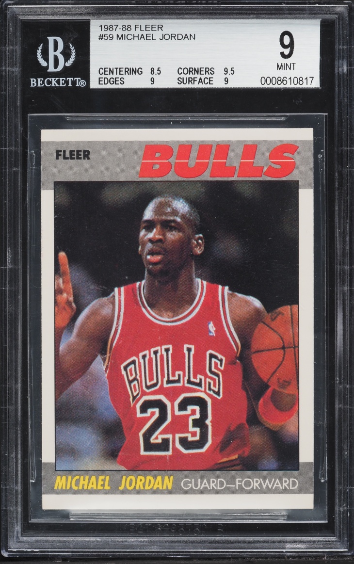 1988 Fleer Basketball Michael Jordan #59 BGS 9 MINT