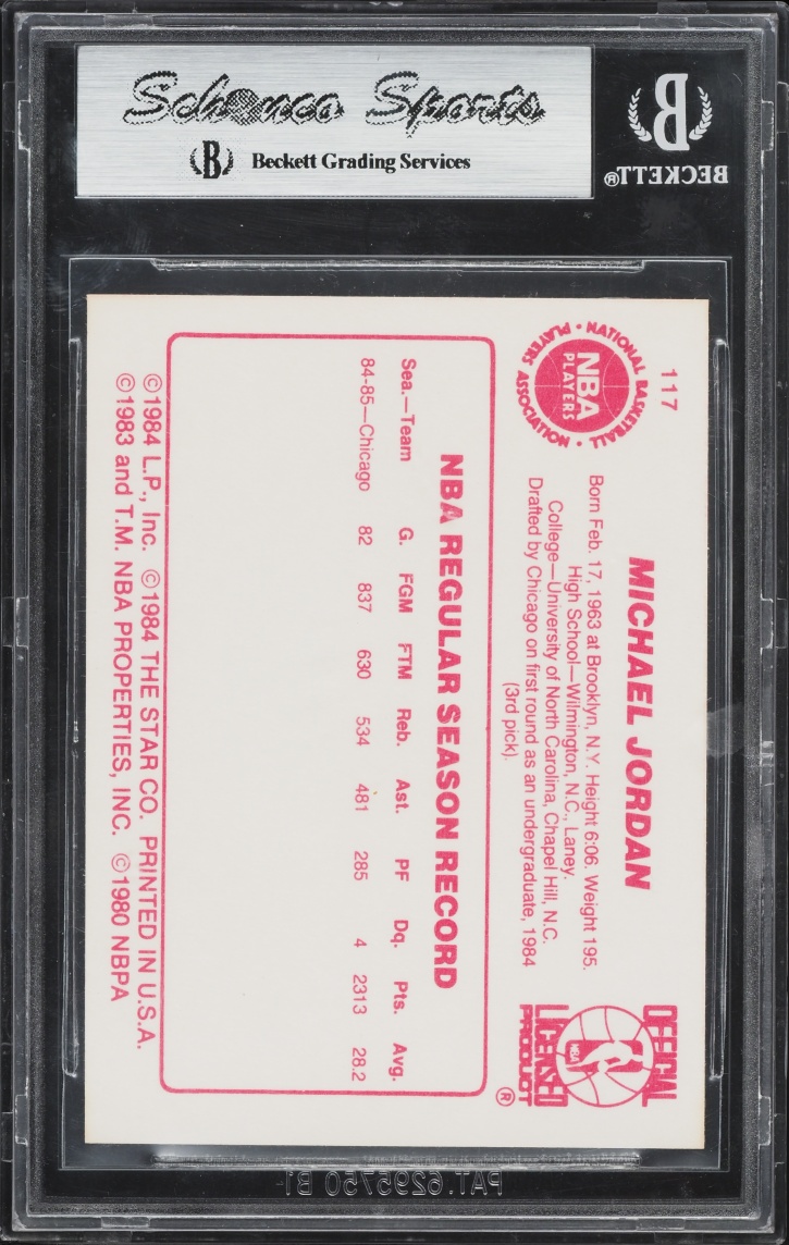 1985 Star Basketball Michael Jordan ROOKIE #117 BGS 9 MINT