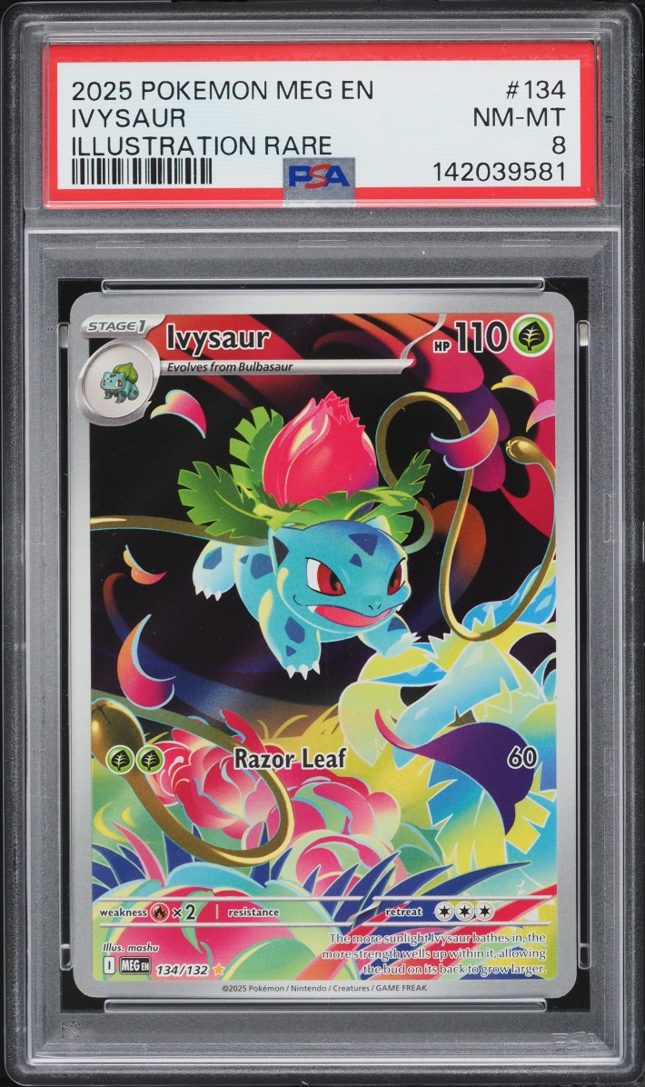 2025 Pokemon Mega Evolution IR Ivysaur #134 PSA 8 NM-MT