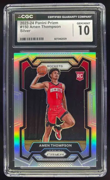 2023-24 Panini Prizm Prizms Silver #150 Amen Thompson RC CGC