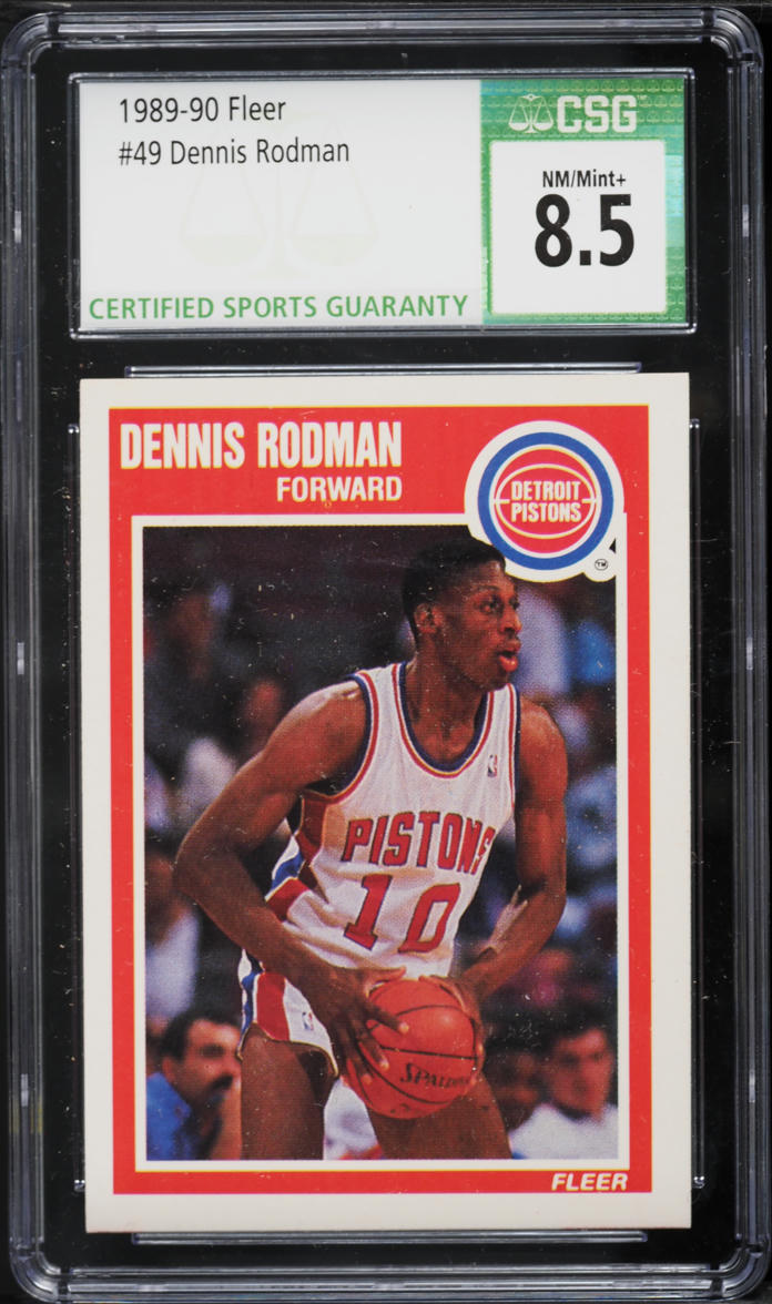 1989 Fleer Basketball Dennis Rodman #49 CSG 8.5 NM-MT+