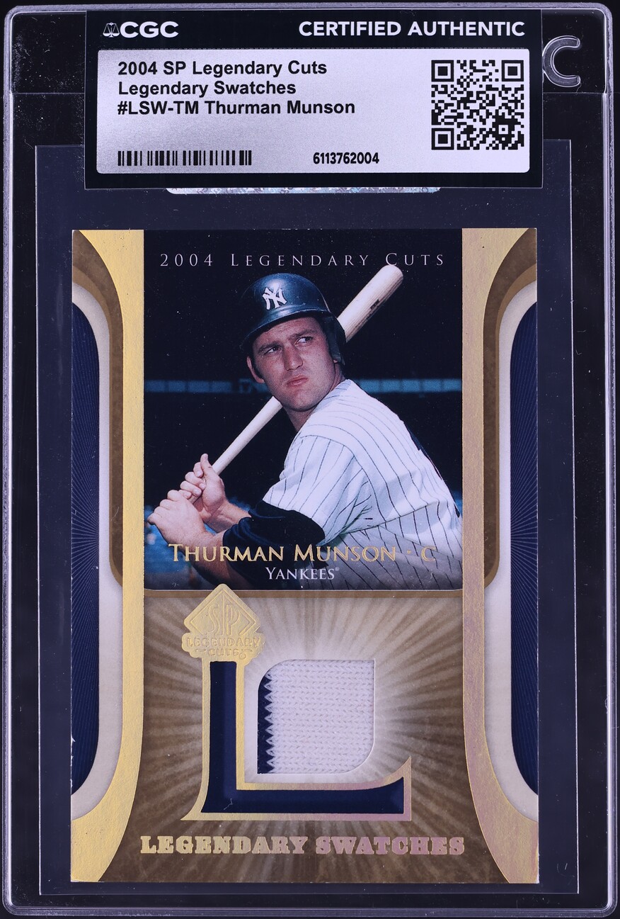 2004 SP Legendary Cuts Legendary Swatches Thurman Munson PATCH #LSW-TM CGC AUTH