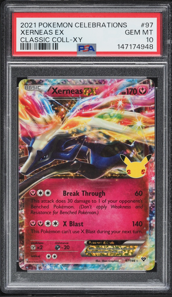 2021 Pokemon Sword & Shield Celebrations Classic Collection Holo Xerneas EX #97 PSA 10 GEM MINT