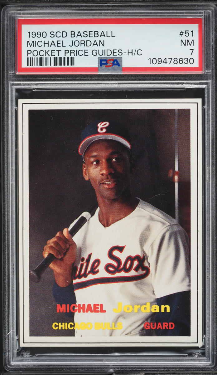 1990 SCD Baseball Pocket Price Guides Michael Jordan ROOKIE #51 PSA 7 NRMT
