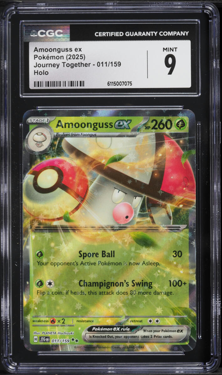 2025 Pokemon Scarlet & Violet Journey Together Holo Amoonguss ex #11 CGC 9 MINT