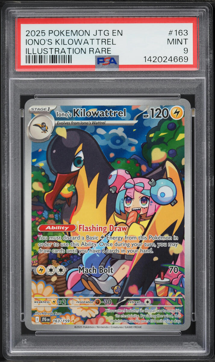 2025 Pokemon Scarlet & Violet Journey Together IR Iono's Kilowattrel #163 PSA 9 MINT