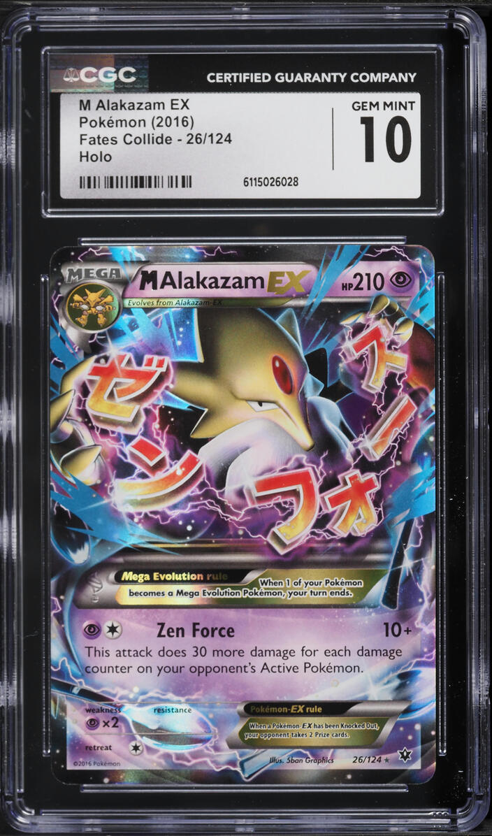 2016 Pokemon XY Fates Collide Holo M Alakazam EX #26 CGC 10 GEM MINT