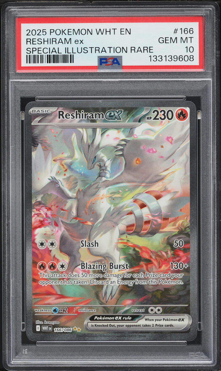 2025 Pokemon Scarlet & Violet White Flare SIR Reshiram ex #166 PSA 10 GEM MINT