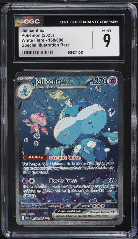 2025 Pokemon SV White Flare Full Art Jellicent ex #160 CGC