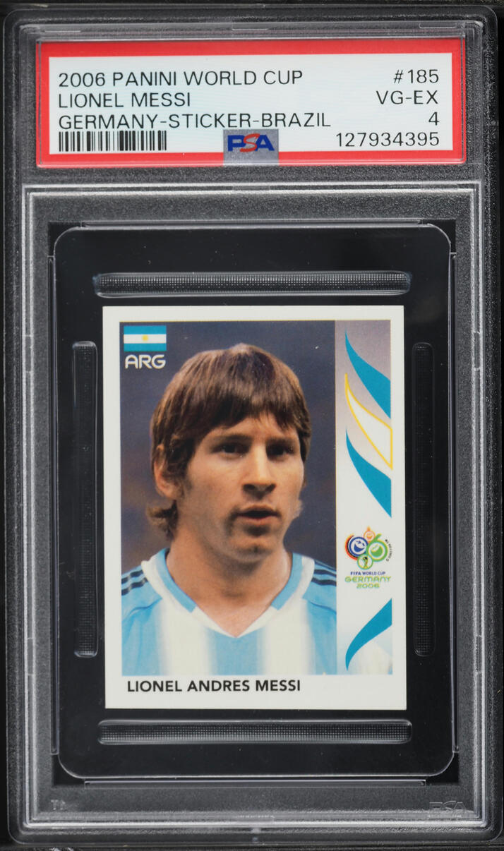 2006 Panini World Cup Germany Sticker Brazil Lionel Messi #185 PSA 4 VGEX