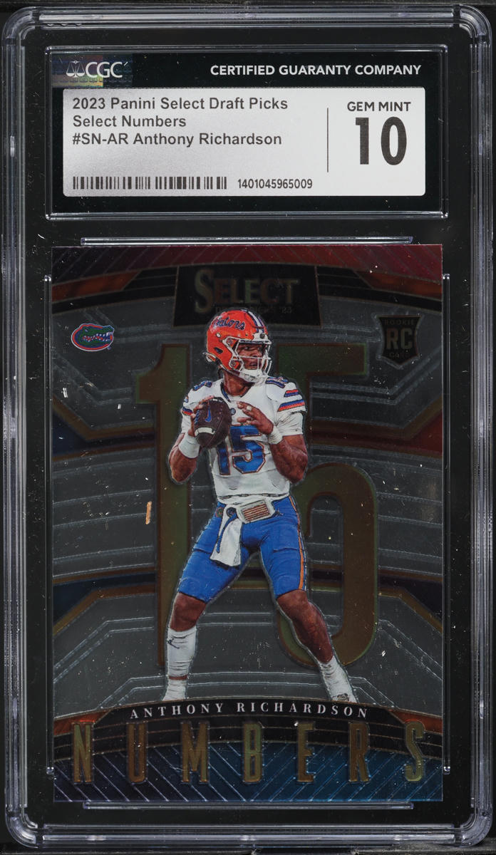 2023 Select Draft Picks Numbers Anthony Richardson ROOKIE #SN-AR CGC 10 ...