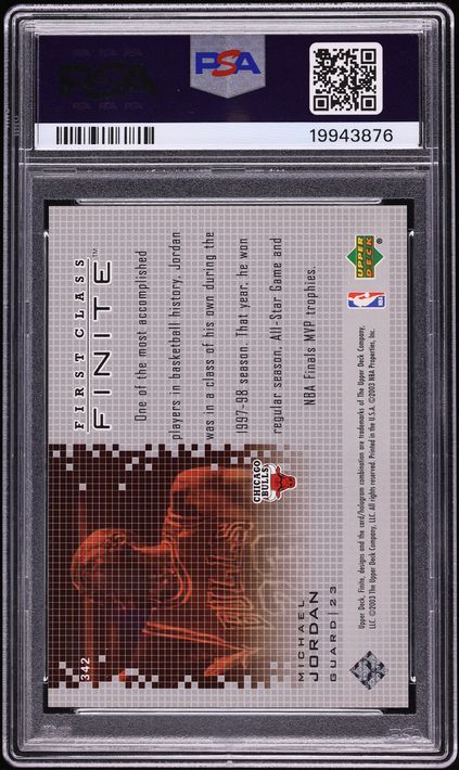 2003 Upper Deck Finite Michael Jordan /50 #342 PSA 10 GEM MINT