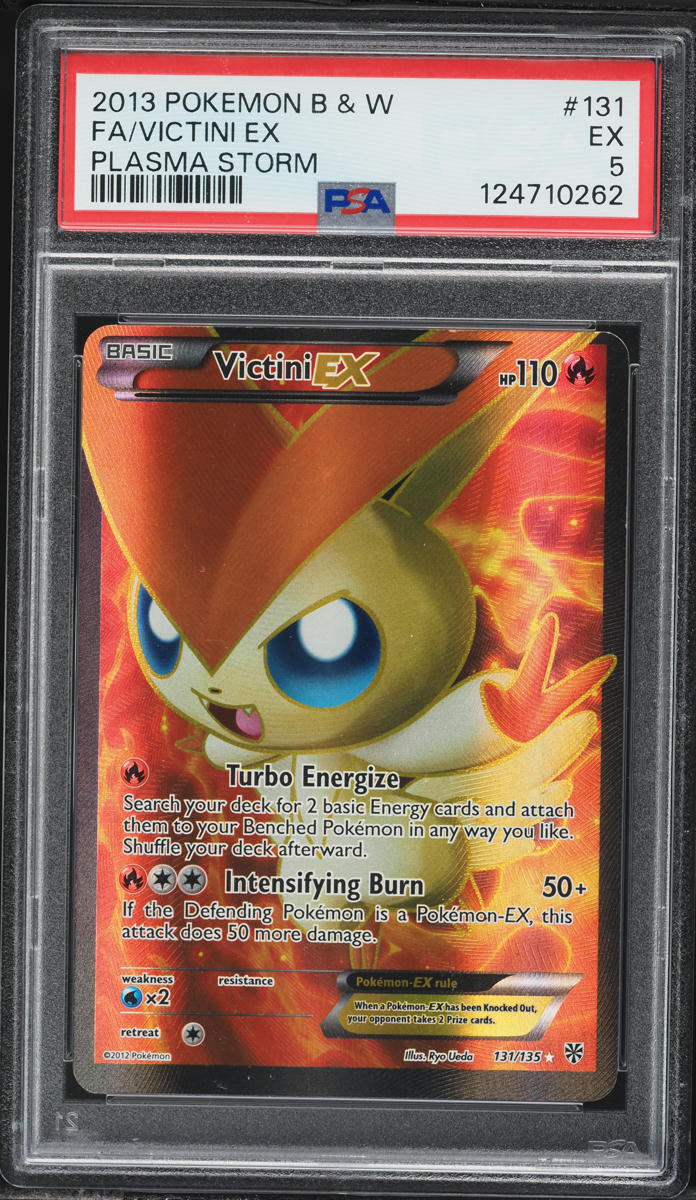 2013 Pokemon Black & White Plasma Storm Full Art Victini EX #131 PSA 5 EX