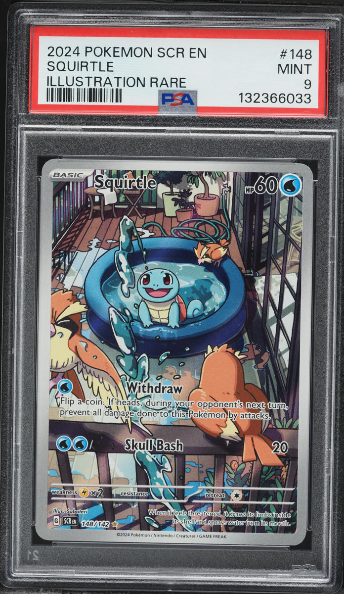 2024 Pokemon Scarlet & Violet Stellar Crown IR Squirtle #148 PSA 9 MINT