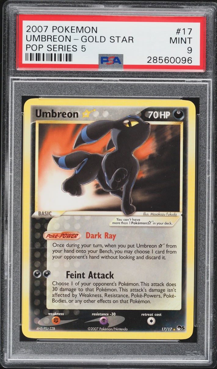 2007 Pokemon POP Series 5 Umbreon Gold Star #17 PSA 9 MINT