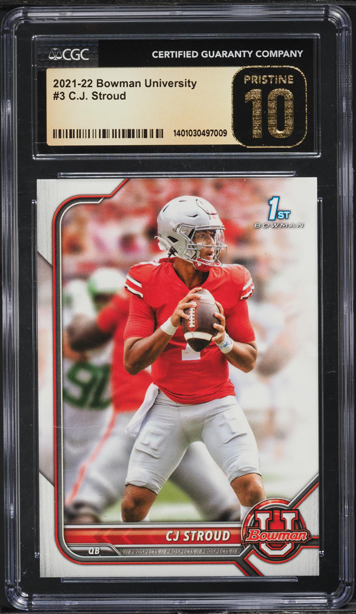 2022 Bowman University CJ Stroud ROOKIE #3 CGC 10 PRISTINE