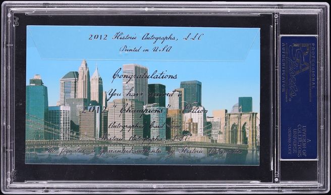 2012 Mickey Mantle Signed Autographed Cut HA Champions NY '51 AUTO PSA/DNA 8