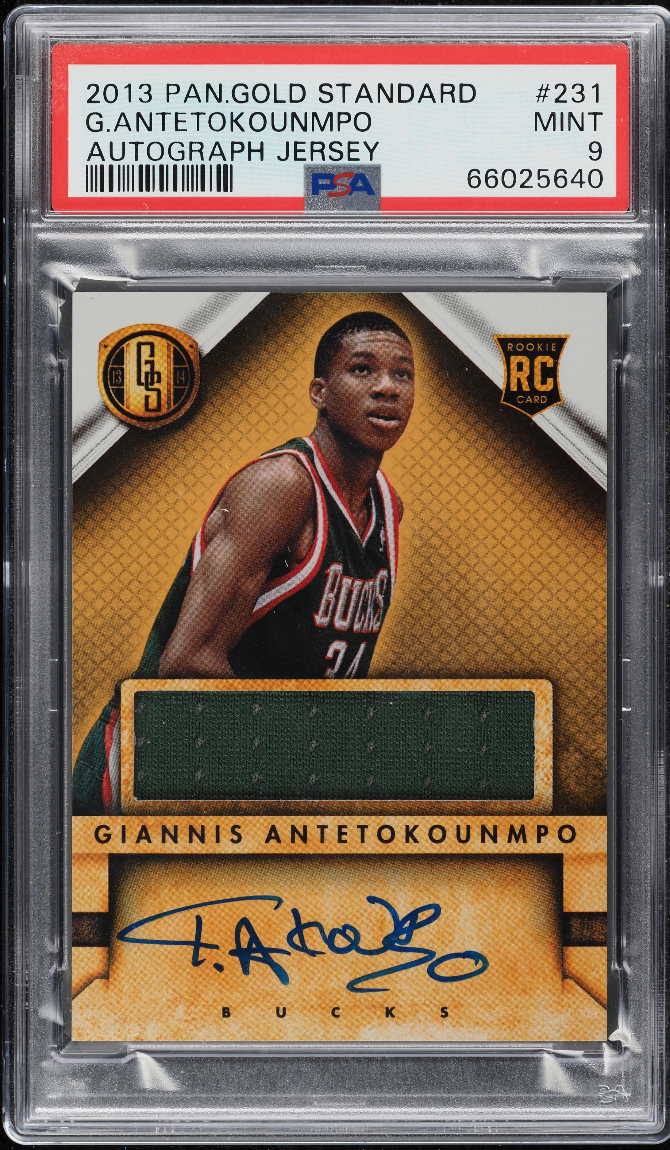2013 Panini Gold Standard Giannis Antetokounmpo ROOKIE PATCH AUTO