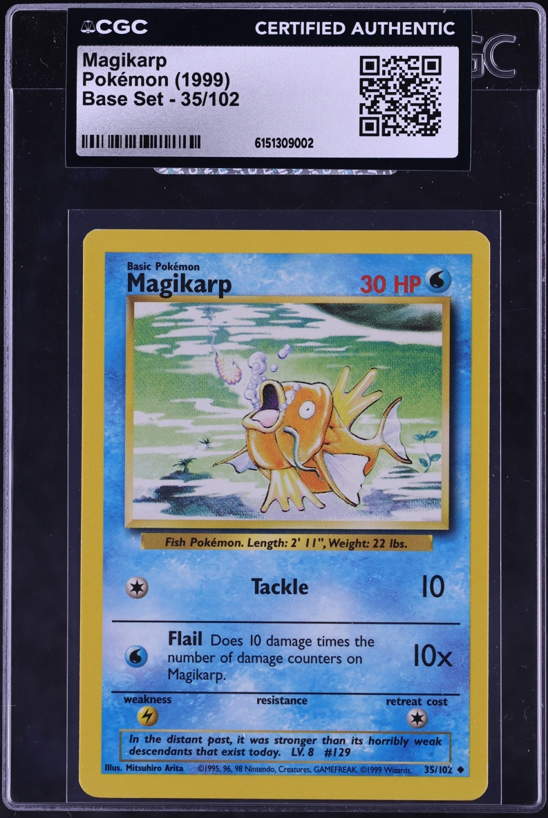 1999 Pokemon Base Set Magikarp #35 CGC AUTH