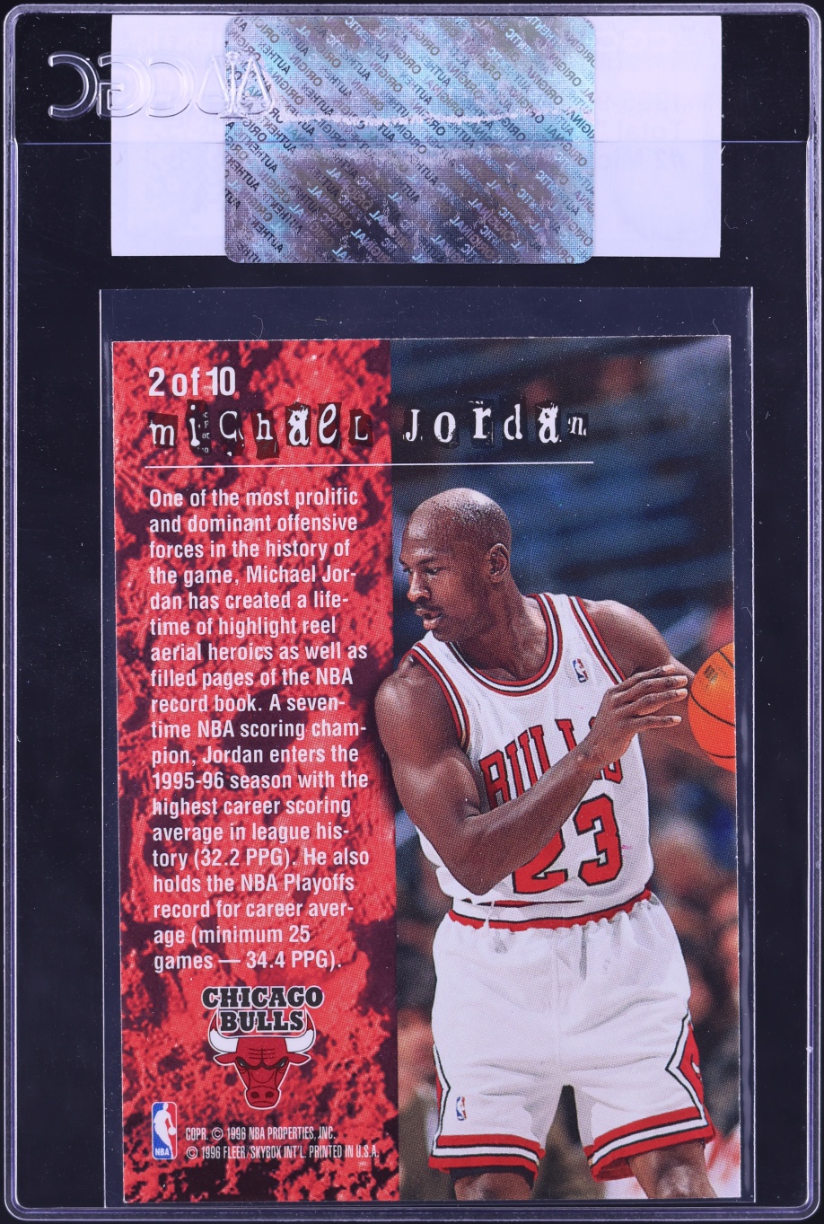 1995 Fleer Total "O" Michael Jordan #2 CGC AUTH