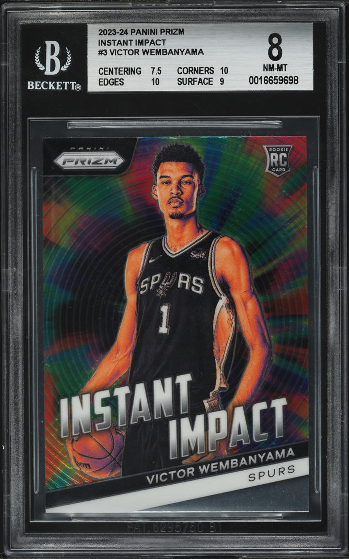 2023 Panini Prizm Instant Impact Victor Wembanyama ROOKIE #3 BGS 8 NM-MT