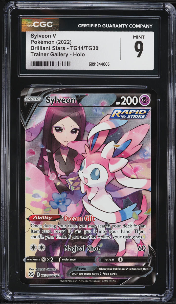 2022 Pokemon Sword & Shield Brilliant Stars CHR Sylveon V #TG14 CGC 9 MINT