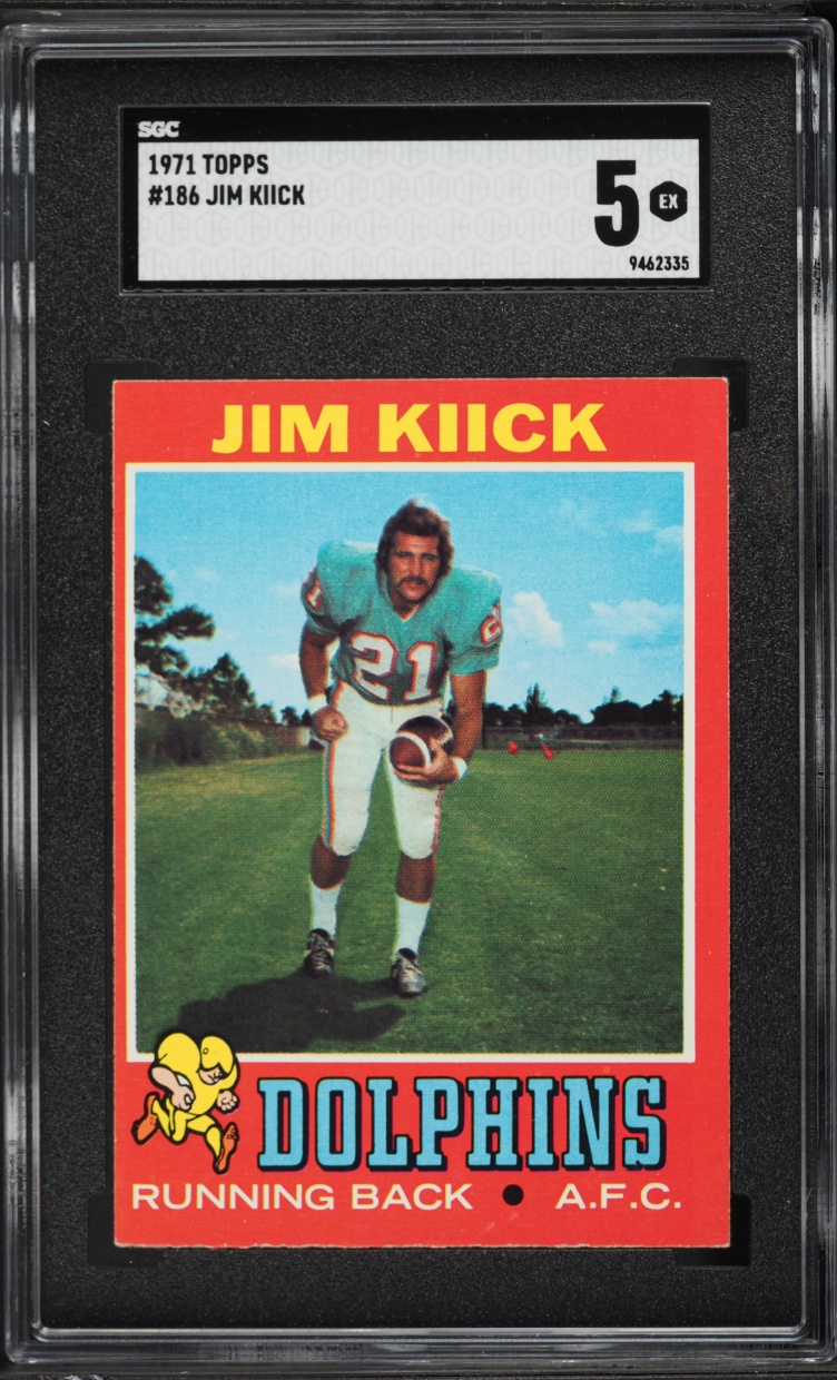 1971 Topps Football Jim Kiick #186 SGC 5 EX