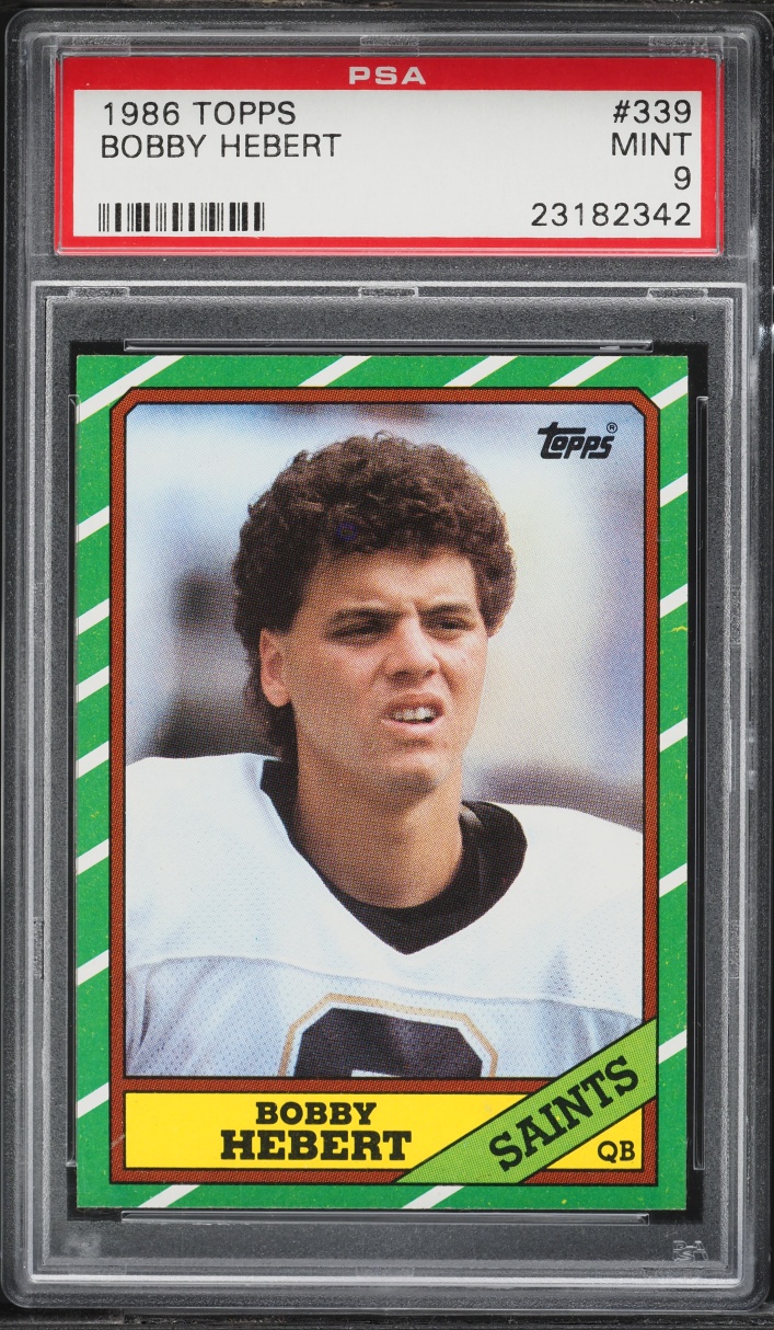 1986 Topps Football Bobby Hebert #339 PSA 9 MINT