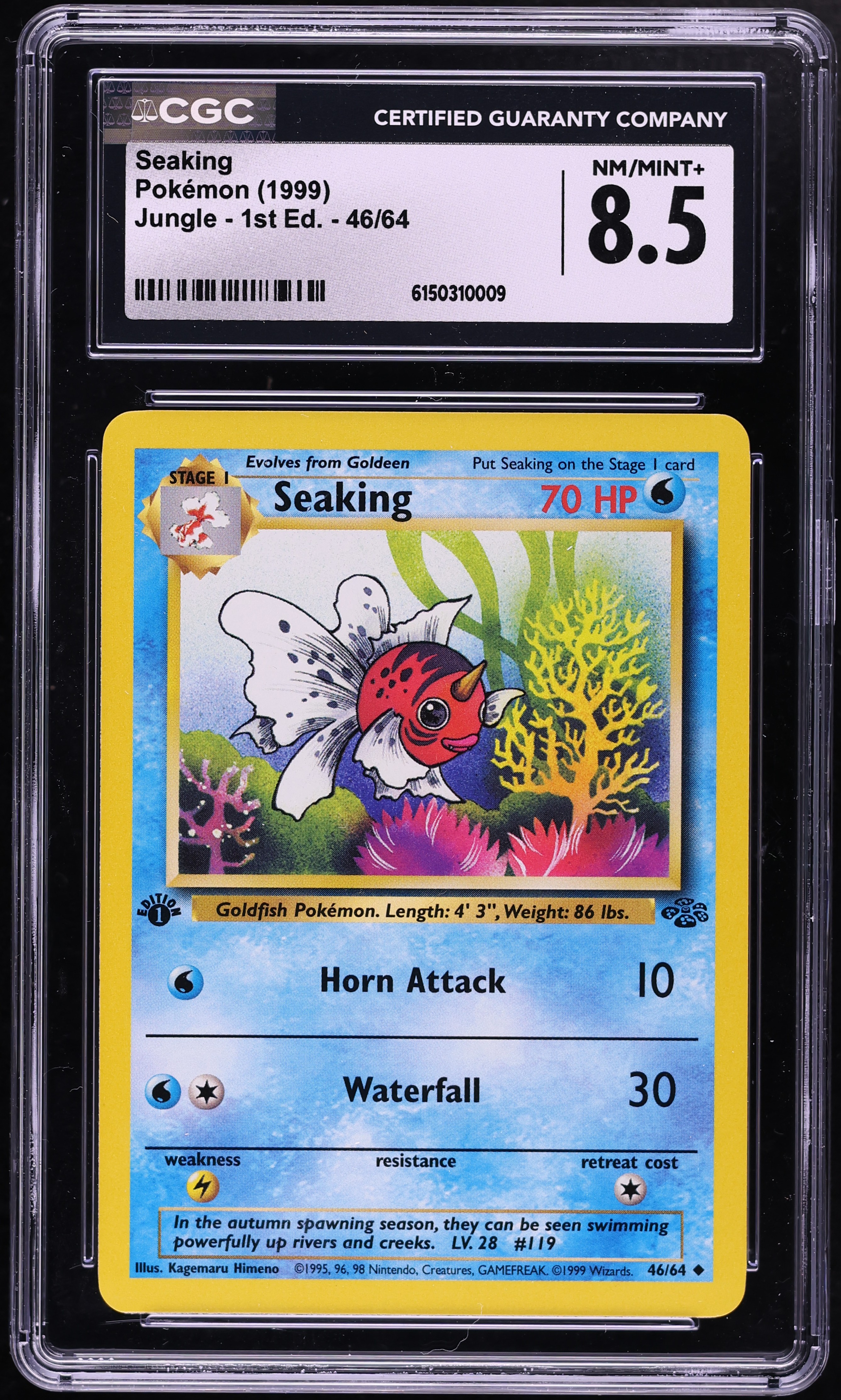 1999 Pokemon Jungle 1st Edition Seaking #46 CGC 8.5 NM-MT+
