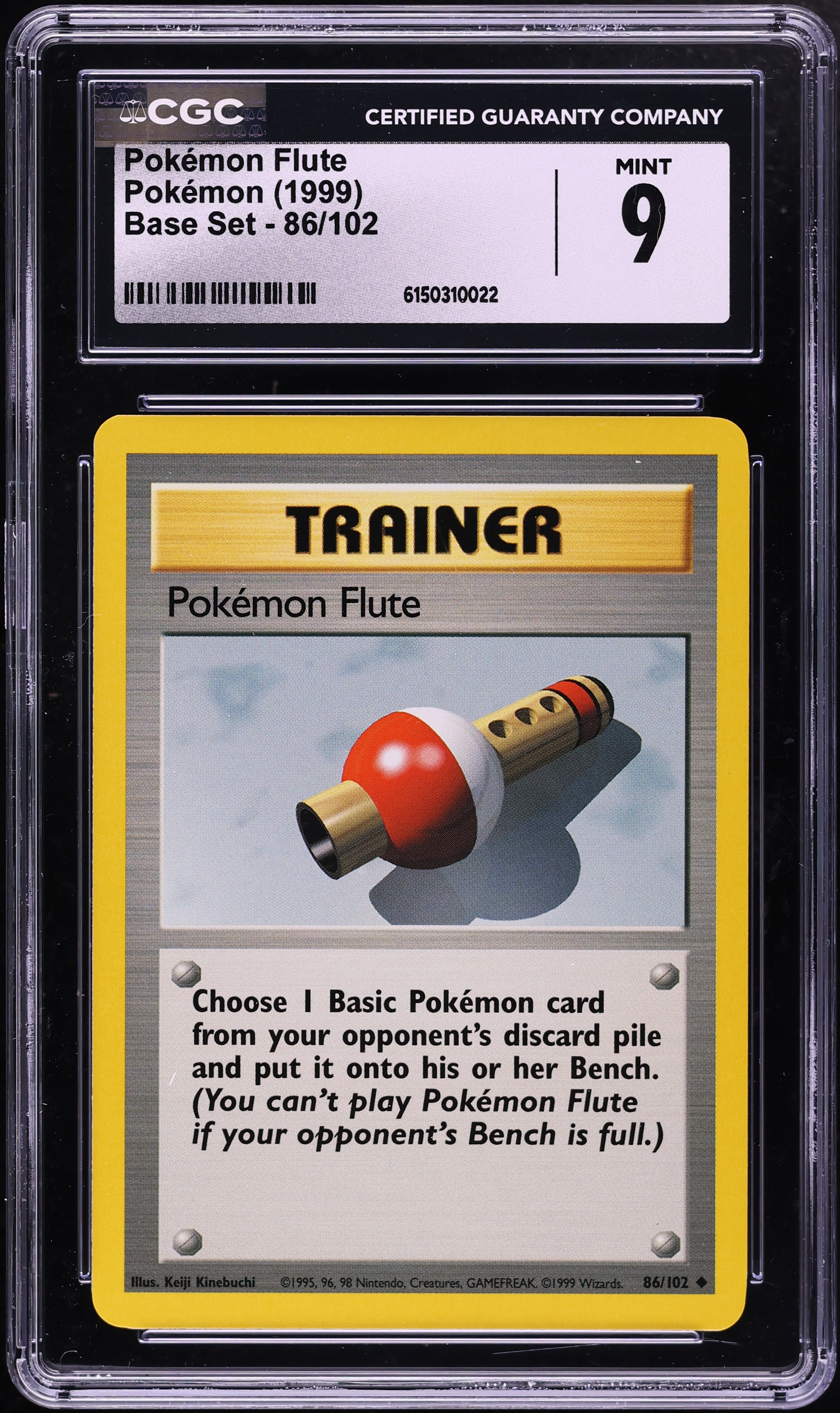 1999 Pokemon Base Set Flute #86 CGC 9 MINT